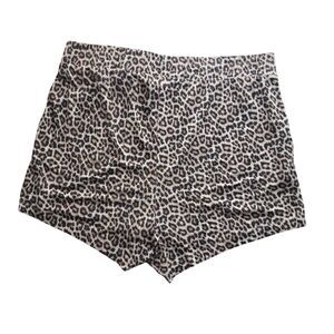 H&M Basics Women's Brown Leopard Animal Print Pull On Comfort Beach Shorts Large